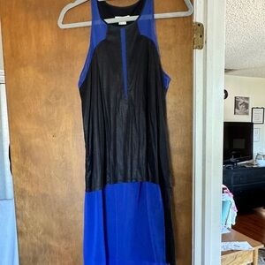 Unique Helmut Lang Sheer Blue and Black Dress Size Small